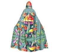 SAISAIXU Bonita capa con capucha de hongos de colores. Capa unisex, festiva y divertida para fiestas temáticas, Halloween y ocasiones especiales, talla única.