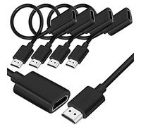 SAITECH IT Paquete de 4 cables de extensión HDMI macho a hembra de 19 pines compatible con adaptador extensor HDMI 4K 1080P compatible con TV Stick DVD HDTV LCD HD TV - (30 cm, negro)