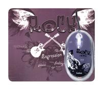 Saitek Expression Mous und Mat Rock Chick - Ratón, USB, con Cables, Óptico, 800 dpi, Windows XP/XP64/Vista, Mac OS X