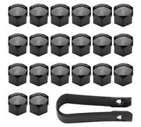 Saitou Home 20 Piezas Universal 21mm Tapa de Tuerca de Rueda, Tapones Tornillos Ruedas Coche, Cubiertas Hexagonales para Tuercas de Neumáticos con Juego de Herramientas de Extracción para Coches