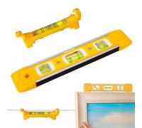 Saituo Home 2 Piezas Nivel Torpedo 200Mm/75Mm, Nivel Burbuja Magnético con 3 Burbujas Fluorescentes 45°/90°/180°, Durable e Irrompible, Herramientas de Medición Profesionales con Cintas Magnéticas