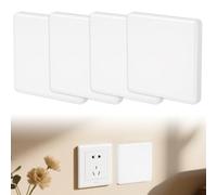 Saituo Home 4 Piezas Tapa Registro Electrico, 8,6 x 8,6 cm Tapa Ciega Enchufe Pared, Tapas Ciega Enchufe Cables Pared de Plástico Blanco para Enchufes o Interruptores no Utilizados