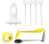 Saituo Home 7 Piezas Cortador en Espiral Set, Cortadora de Rábanos en Espirales, Espiralizador de Verduras con Varilla de Centrado Larga y Fijador, Accesorios de Cocina, Diseño Práctico y Duradero