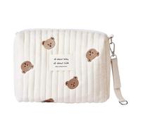 Saituo Home Bolso Carro Bebe de Pañales Portátiles para, 25x17x10CM, Pañaleras para Bebes con Cremallera, Bolso de Cambio, Mini Bolsas de Hombro, Diseño de Oso, Bolsa de Viaje Portátil para Madres (A)