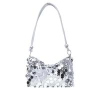 Saituo Home Bolso Plateado, Bolso Fiesta Mujer con Purpurina, Clutch Fiesta de Mano de Mujer Correa de Hombro, Clásico y Versátil Bolsos para Banquete, Tener una Cita, Bodas, Fiestas Cócteles