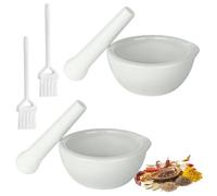 Saituo Home Mortero Cocina 2Pz Mortero y Maja de Cerámica con Pico Vertedor | Mortero para Chino Cocina Manual, Conserva Aromas de Especias y Hierbas, Ideal para Cocina Saludable y Fitoterapia