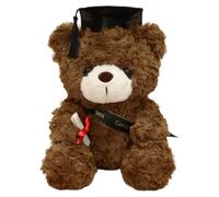 Saituo Home Oso Peluche Graduación 23 CM, Regalos para Graduacion Personalizado, Osito Peluche con Diploma y Sombrero de Graduado para Aprobar Exámenes o Ceremonias de Graduación (Marrón Oscuro)