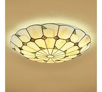 SAIVITT Lámpara de techo vintage vendimia luz de plafón Redonda Retro vidrio Diseño mediterráneo E27 Iluminación Casa de campo Sala de estar Dormitorio Cocina Pasillo aplique de pared moderno Ø30CM