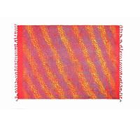 SAIVONA Pareo Sarong Mujer Tela Sarong Cruzado Falda Playa Toalla Playa Toalla Envolvente Vestido Toalla Vestido Cruzado Mujer producción Artesanal Comercio Justo Batik Rojo Colorido