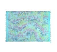 SAIVONA Pareo Sarong Señoras Tela Sarong Falda de Playa Toalla de Playa Toalla Envolvente Vestido ToallaCruzada Mujeres Hecho a Mano Comercio Justo Producción Batik Azul Turquesa