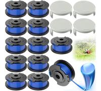 SaiXuan 12 Bobinas + 4 Tapas para Desbrozadora Ryobi One+ 18V 24V 40V, Recambio Hilo AC14RL3A, Compatible con Cabezal AC14HCA, Nylon Ø1,65mm x 3,35m, Sistema de Avance Automático