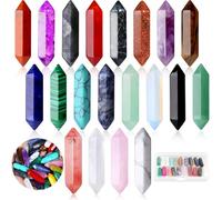 SaiXuan 20 Pcs Cristales Curativos Piedras,7 Piedras Chakrass para Alineación de Chakras, Meditación y Energía, Amatista, Obsidiana, Ojo de Tigre, Regalo Mujeres Navidad, Terapia de Cristal