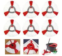 SaiXuan 6 Recambios Fregona Compatibles con Vileda Turbo - Microfibra Alta Absorción, Repuestos para Fregona con Pedal, Recambio Vileda Turbo Fregona EasyWring & Clean