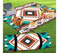 SaiXuan Manta Impermeable Picnic 200x200cm - Alfombra Exterior Grande Acolchada y Plegable con Asa de Transporte, Esterilla Portátil para Playa, Camping, Jardín, Viajes, Familia, Niños