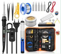 SaiXuan Slow Piston Set con control de temperatura digital, 80W, 180-520 ℃, con asesoramiento de soldadura, herramientas y accesorios