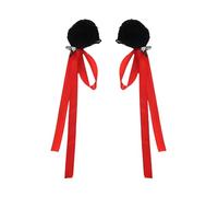 Saiyana 1 par de niños de peluche con cinta de pelo clip para crear peinados China Movie Anime Tocado para niñas de hasta 3 años(Negro)