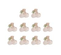 Saiyana 10 pinzas para el pelo de cereza para adultos y niños, pinzas acrílicas para niñas y mujeres, pequeñas extensiones de pelo (blanco)