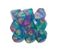 Saiyana 10pcs Dices Poliédricos Acrílico 10 Chillidos Lados Dices Coloridos rol Juego Dices para Jugador Juego Fácil Usar
