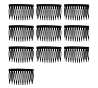Saiyana 14 dientes peine de plástico para el pelo peine de diseño curvado accesorios para el cabello para mujeres hombres niños (negro)