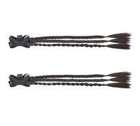 Saiyana 2 horquillas trenzadas para el pelo con forma de cola de caballo, pinzas para el pelo para fiestas, color marrón y negro