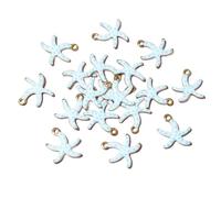 Saiyana 20 piezas coloridas estrellas de mar colgantes accesorios de joyería accesorios de acero inoxidable textura joyería colgante para la fabricación de joyas