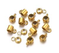 Saiyana 20 piezas de conectores redondos de acero inoxidable para colgantes redondos (dorado)