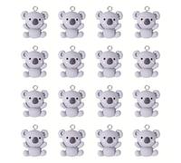 Saiyana 20 piezas hermoso azul gris koala colgante portátil koala colgante resina accesorios de joyería para proyectos de manualidades divertidos decoración