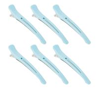 Saiyana 6 clips de pelo para mujer, cinta de silicona profesional, rodillo de pato, clip para salón y hogar (azul)