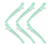 Saiyana 6 clips de pelo para mujer, cinta de silicona profesional, rodillo de pato, clip para salón y hogar (verde)