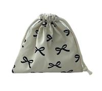 Saiyana Adorable Bolsa De Cordón De Algodón Con Lazo. Adorable Bolsa De Algodón Con Lazo Organizadores De Almacenamiento Únicos Para Artículos Pequeños