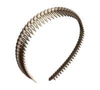 Saiyana Bandas para la cabeza de plástico fino con peine de dientes para cabello de mujer, accesorios de moda (caqui)