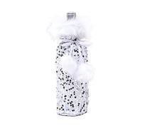 Saiyana Bolsa de cubierta de botellas de vino de Navidad con lentejuelas reversibles con cordón de felpa para envolver botellas regalo