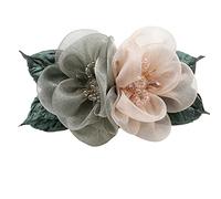 Saiyana Broches de pelo vintage con flores de tul, pasadores estéticos para el pelo, tocado de boda, novia, accesorios para el cabello, clip de pelo para mujer, clip de pelo grueso y fino