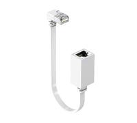 Saiyana Cable alargador Ethernet Cat7 de 10 gbits, 90 grados, ángulo recto, RJ45, adaptador de cable de red para PC