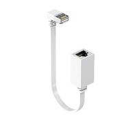 Saiyana Cable alargador Ethernet Cat7 de 10 gbits, 90 grados, ángulo recto, RJ45, adaptador de cable de red para PC