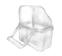 Saiyana Caja de alimentación para periquitos, jaula para mascotas, recipiente de plástico para alimentos, dispensador transparente, regalo para propietarios de pájaros, fácil de usar y limpiar