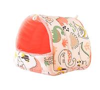 Saiyana Cama cálida para hámster, cueva de invierno para animales pequeños, accesorios de jaula con bonito estampado para azucarero, hurón, animales pequeños, cama de hámster, casa cálida de invierno