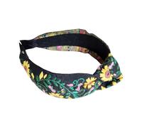 Saiyana Cinta para el pelo bordado México para mujeres y niñas, perfecta para Cincodemayo y ropa de fiesta (moño amarillo)