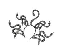 Saiyana Cintas para el pelo, accesorios para fotomatón de Halloween, diademas metálicas, diademas de serpiente, diademas para fiestas, coronas, diademas (plateada)