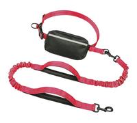 Saiyana Cinturón Elástico para Pasear Perros Que Absorbe Los Golpes con Bolsa De Almacenamiento Impermeable Extraíble Y Clip Giratorio De 360 Grados Correr Correas Perros Pequeños