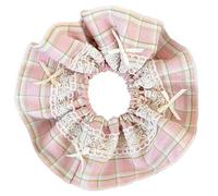 Saiyana Coletero de coletero, gomas para el pelo, grandes flores de encaje, diademas, accesorios para el pelo para el día a día y fiestas (lazo de encaje rosa)