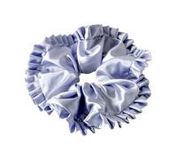 Saiyana Coleteros de ala plisada para el pelo de satén elástico para bodas, moños grandes, color azul claro