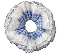 Saiyana Coleteros de encaje vintage, coleteros gruesos, coleteros de gran tamaño, elegante cuerda para el pelo, coletero para mujer, color azul