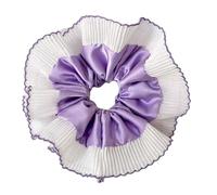 Saiyana Coleteros elásticos de doble capa, suaves y cómodos, accesorios de moda para mujeres y niñas (borde morado satinado)