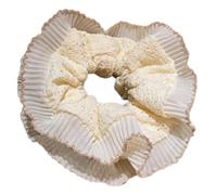 Saiyana Coleteros Estéticos Elásticos Doble Capa Encaje Cuerda Cabello Boda Fiesta Playa Sombreros Grandes (Té con Leche)