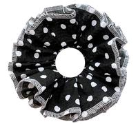 Saiyana Coleteros fruncidos, coleteros gruesos, coleteros de gran tamaño, elegante cuerda para el pelo, coletero para mujer, coletero (puntos negros)