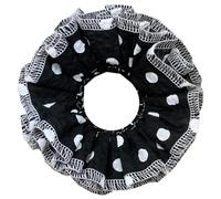 Saiyana Coleteros fruncidos, moño grueso, coletero de gran tamaño, elegante cuerda para el pelo, coletero para mujer, coleta (punto negro mini)