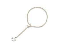 Saiyana Collar de Lariat Cubano ajustable de estrella y luna para mujer, anillos de corazón de amor, cadena punk rock, accesorios de joyería f, Gold und Silber, Metal