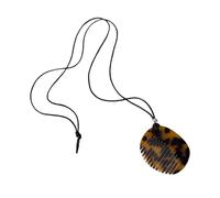 Saiyana Collar de moda con colgante de peine, collar único con forma de peine de cuerda larga, elegante y elegante, Leopardenmuster klein, Ácido acético