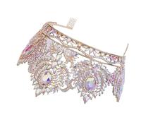 Saiyana Corona Reina Peine Con Adornos De Cristal Colorido Para Bodas Bodas Concursos De Belleza Y Eventos De Disfraces